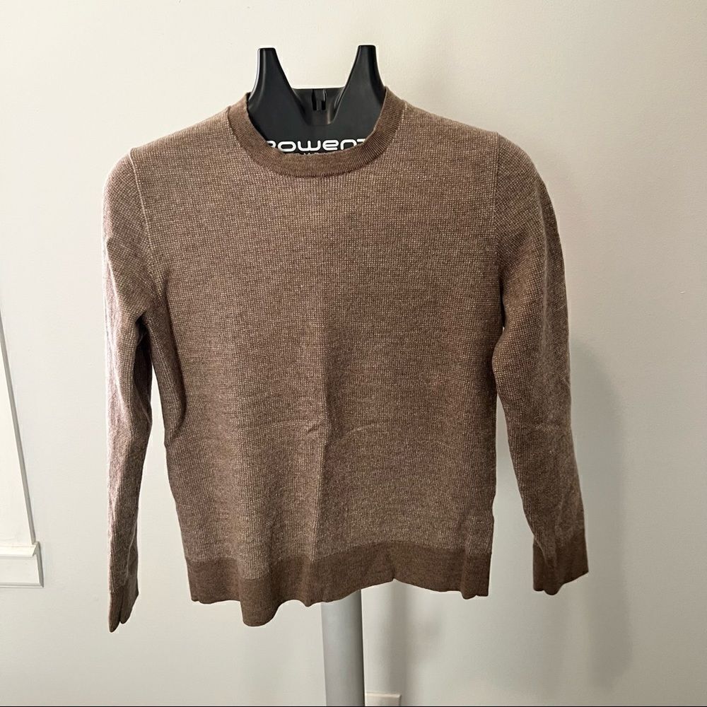 Banana Republic Italian Merino Yarn Brown Crewneck Sweater Mens Small Cozy Fall